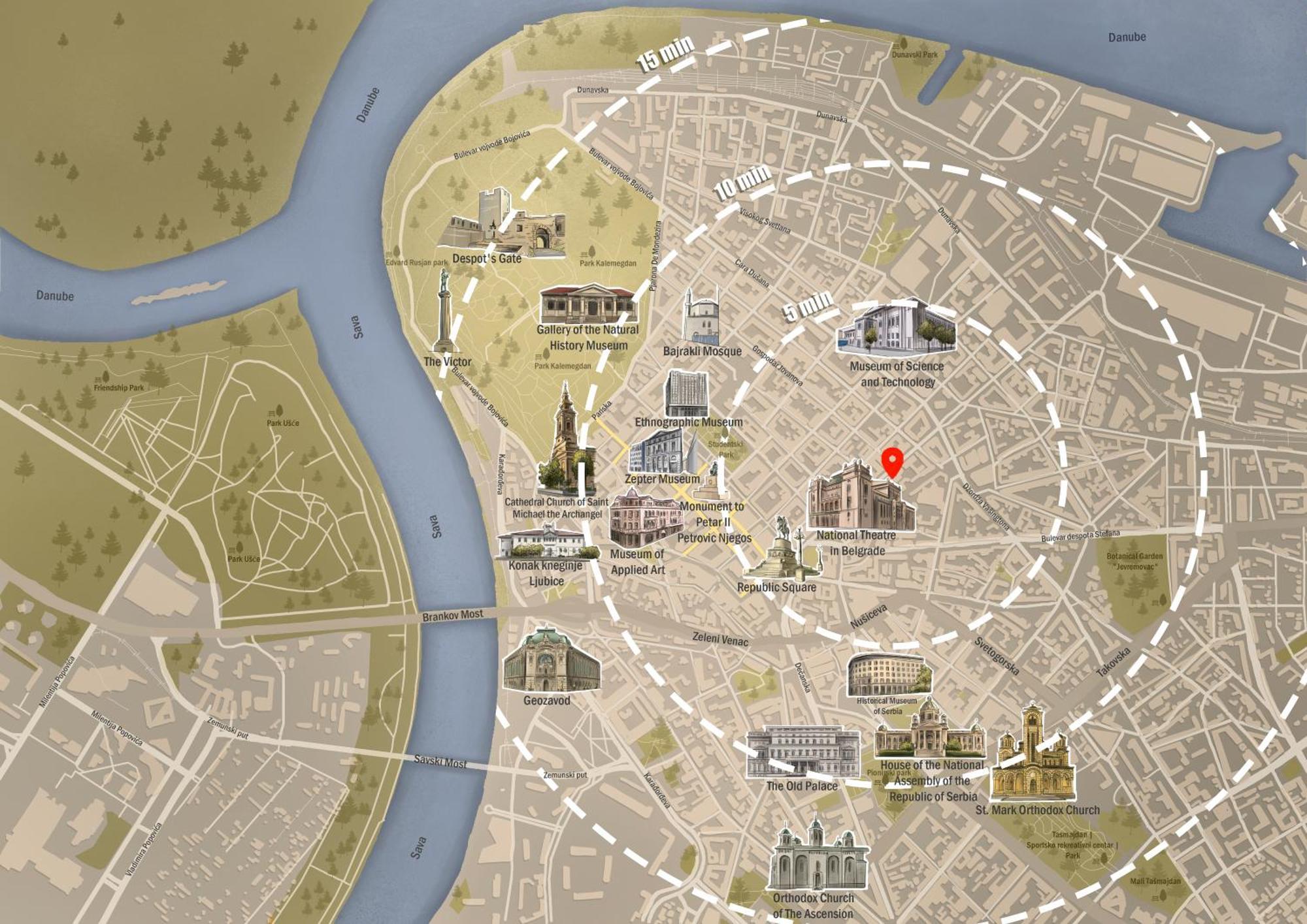 贝尔格莱德Scadarlija Vintage Old Town Renovated公寓 外观 照片